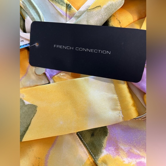 French Connection Long Shirt Dress Multicolor Abstract Print Size Large NWT - Picture 8 of 10